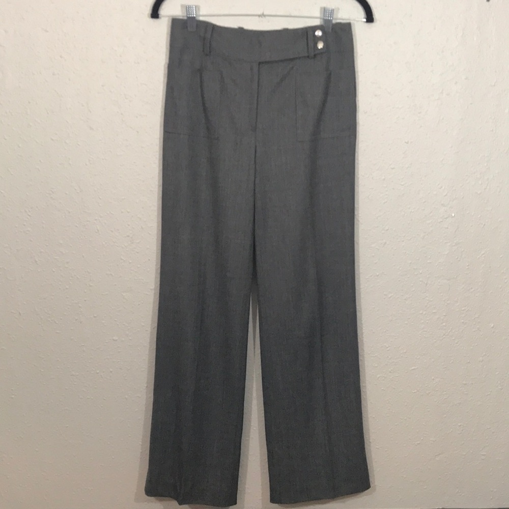 CELINE Gray Stretch Wool Straight Leg Slacks size 36 USA 4